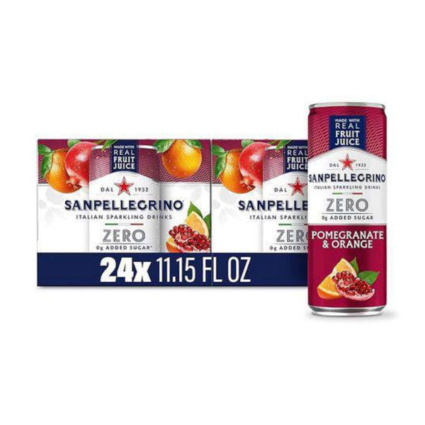 24 Cans Sanpellegrino Zero Added Sugar Sparkling Drink