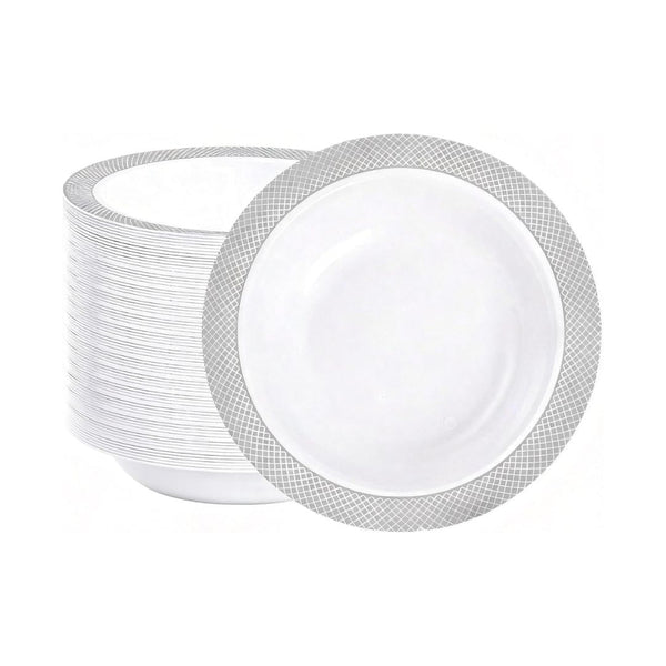 100 Pack of Plastic Disposable Bowls