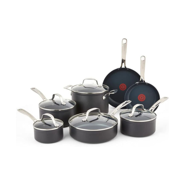 12-Pc T-fal Platinum Hard Anodized Nonstick Cookware Set