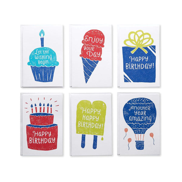 48-Count American Greetings Birthday Cards Assortment, Ink-Stamped Artwork
