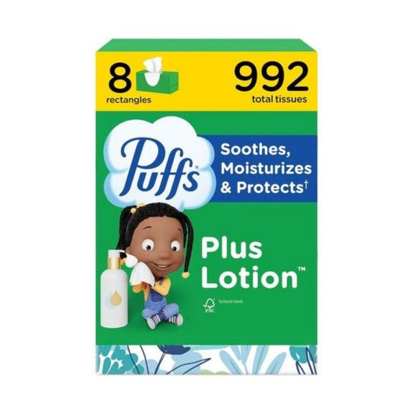 8 Boxes Puffs Plus Lotion Facial Tissues