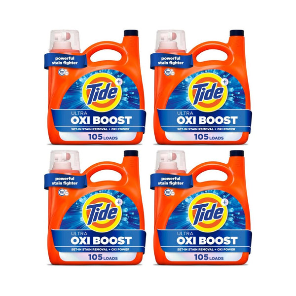4 Bottles of Tide Ultra Oxi Boost Liquid Laundry Detergent