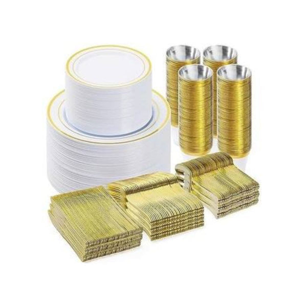 600-Pc Gold Dinnerware Set
