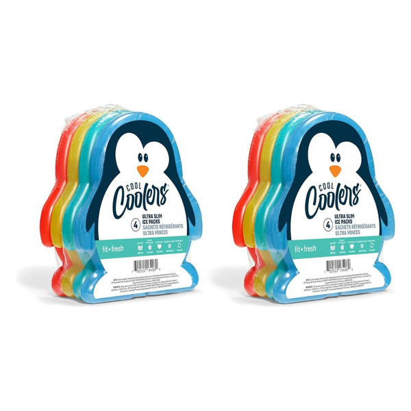 Fit & Fresh Pack of 8 Cool Coolers Slim Shaped Freezer Packs