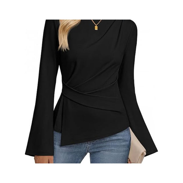 Women’s Long Sleeve Peplum Shirt (Many Colors)
