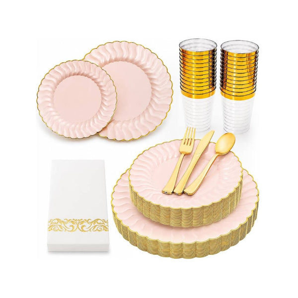 175-Pcs Plastic Dinnerware Set