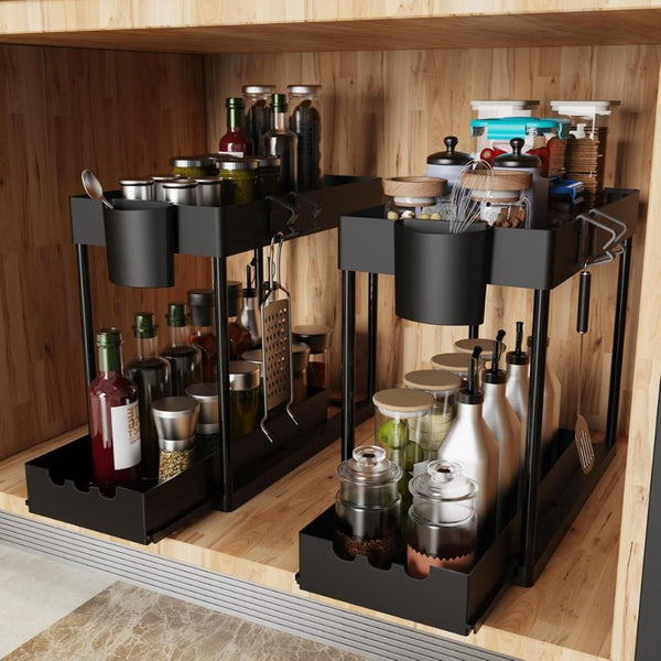 2 Pack Under Sink Sliding Organizers
