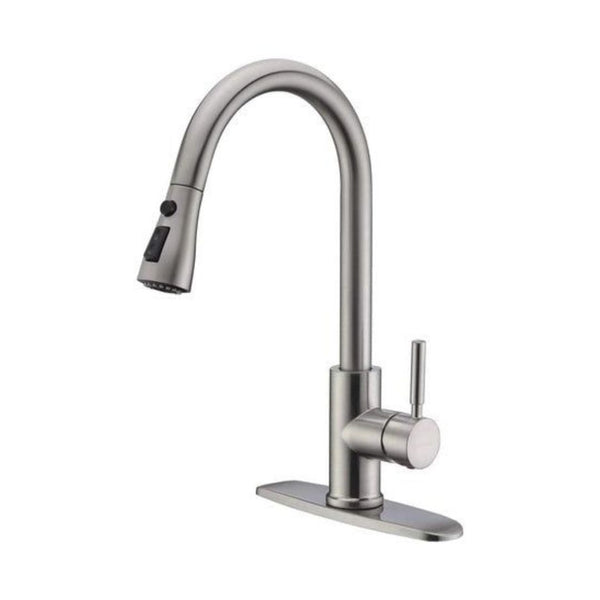 Single Handle High Arc Pull Out Kitchen Faucet