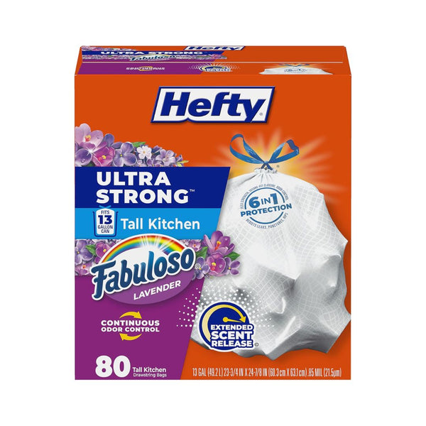 80 Hefty Ultra Strong 13 Gallon Trash Bags