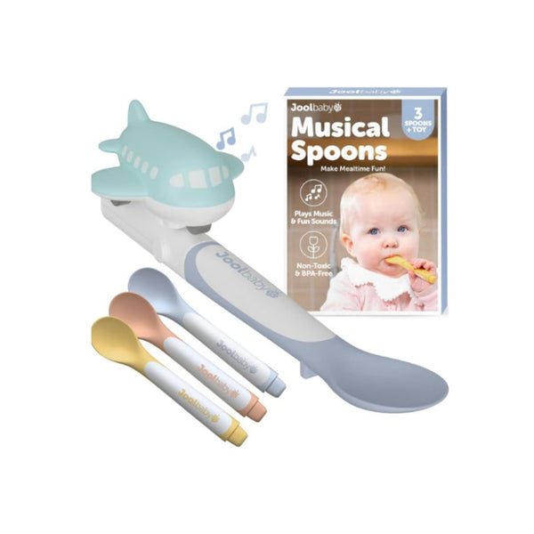 Baby Musical Baby Spoons, 3 Spoons + Plane or Car with Fun Sounds