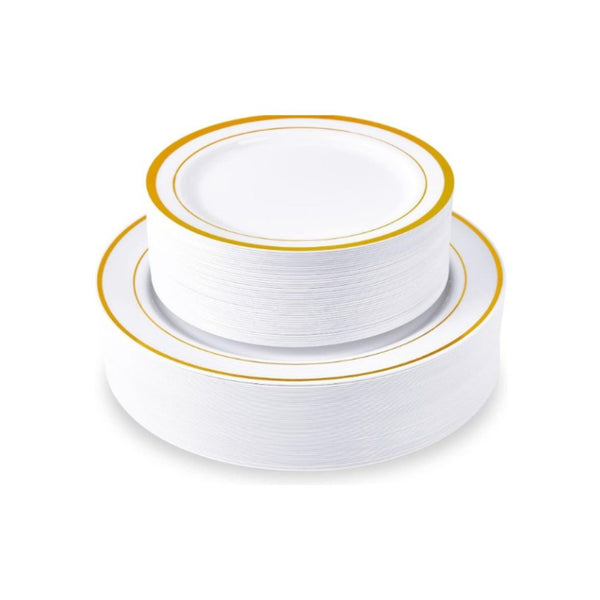 100 Piece Disposable Plastic Party Plates
