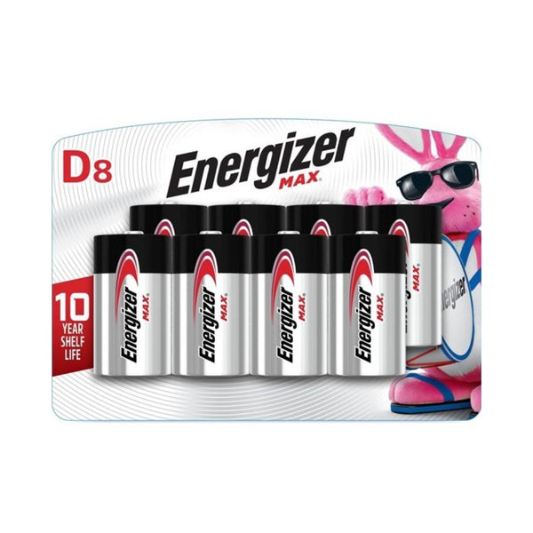 8 Energizer MAX D Alkaline Batteries
