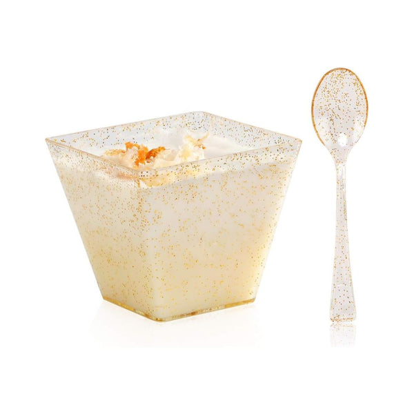 100-Pack Disposable Dessert Cups with Mini Spoons