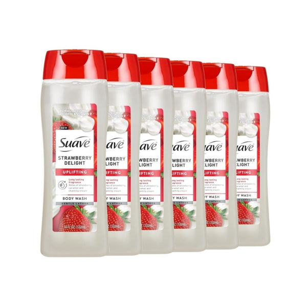 6-Pack Suave Strawberry Delight Uplifting Body Wash