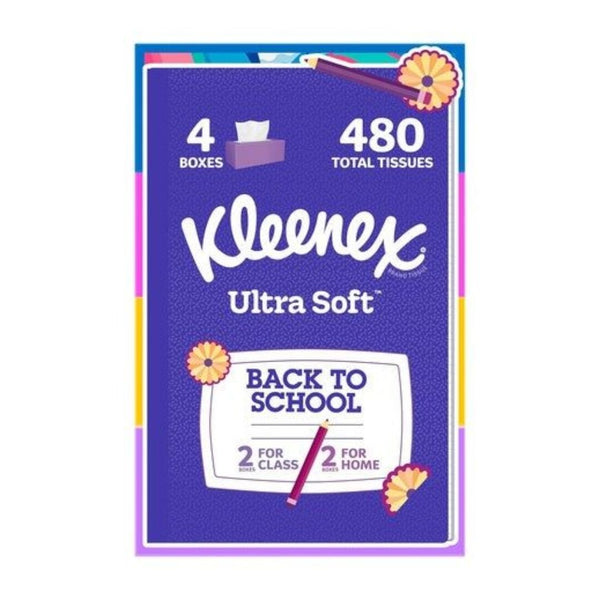 4 Boxes Kleenex Ultra Soft 3-Ply Facial Tissues