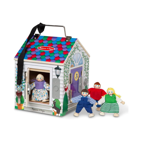 Melissa & Doug Take-Along Wooden Doorbell Dollhouse