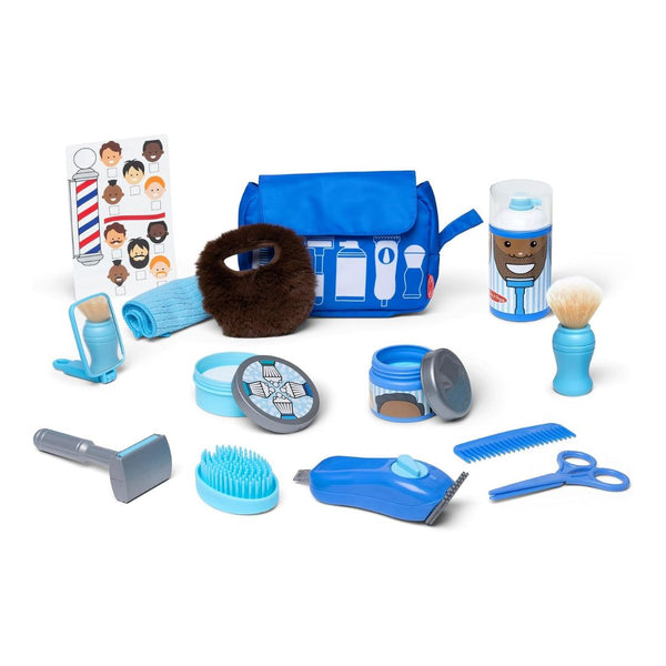 Melissa & Doug Barber Shop 16-Piece Shaving Accessories Pretend Play Set