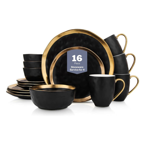 16 Piece Stone Lain Florian Modern Porcelain Dinnerware Set