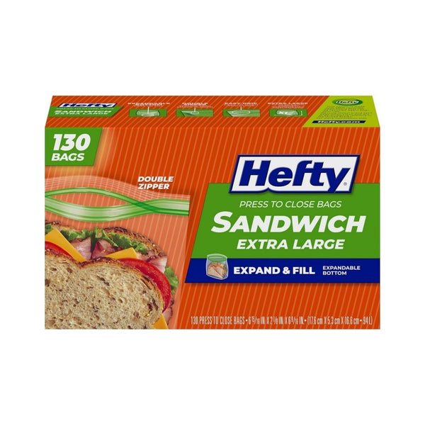 130 Hefty Sandwich XL Plastic Bags
