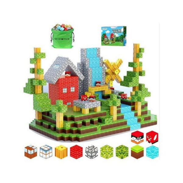 120 Magnetic Building Blocks Set With Storage Bag