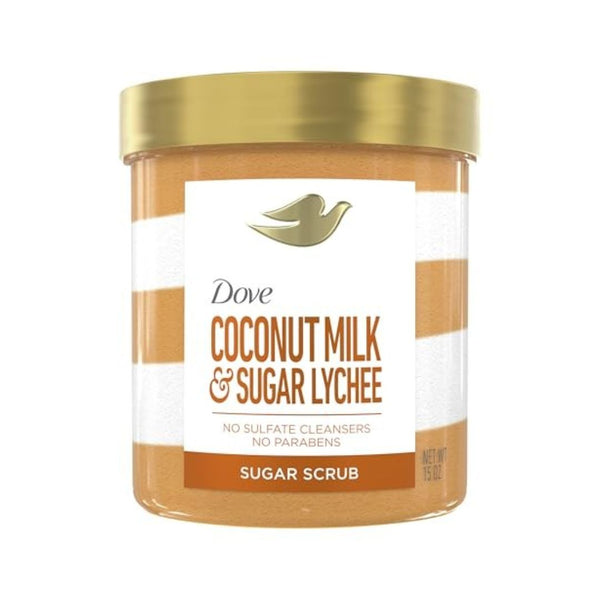 Dove Sugar Body Scrub Coconut And Lychee 15oz. Jar