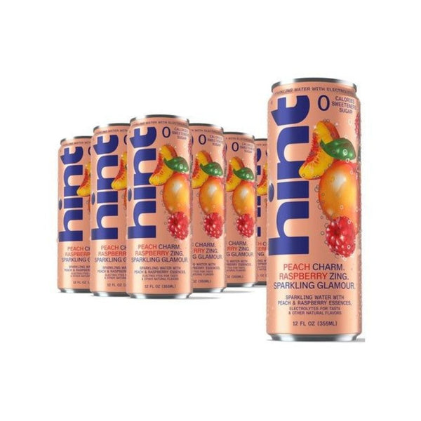 12 Cans Hint Peach Raspberry Sparkling Water