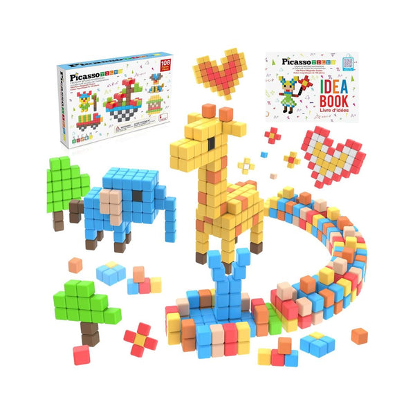 PicassoTiles 108 Piece Magnetic Cubes