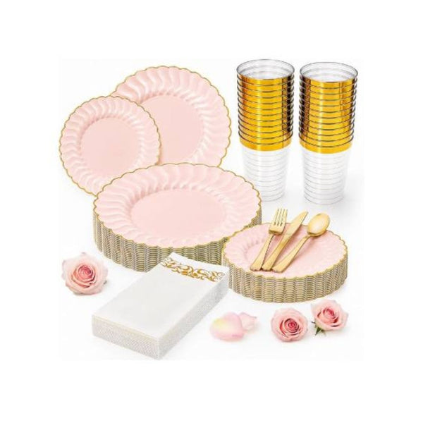 175-Pc Plastic Plates Set