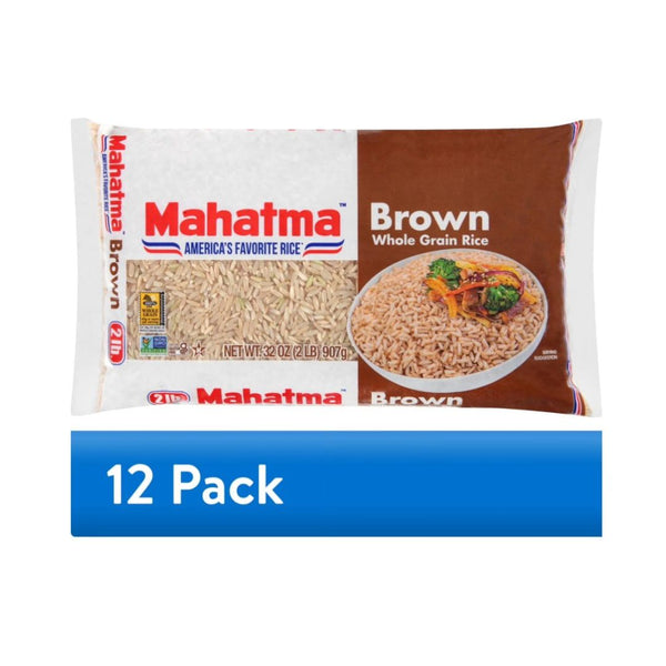 12 Packs of Mahatma Whole Grain Brown Rice