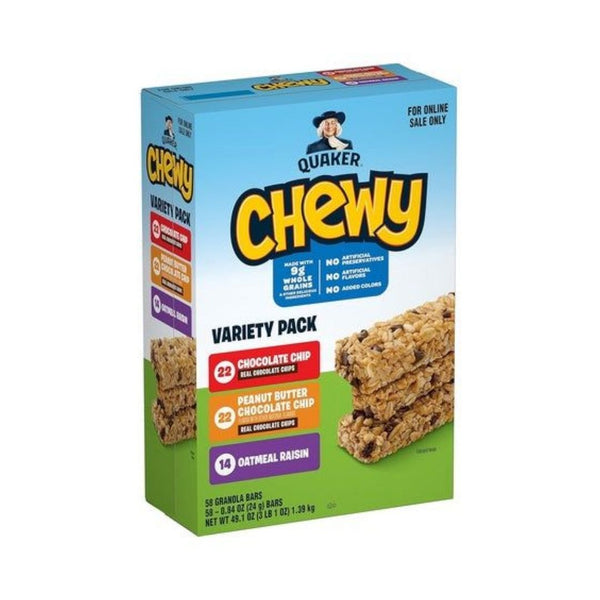 58 Quaker Chewy Granola Bars Variety Pack (OU-D)