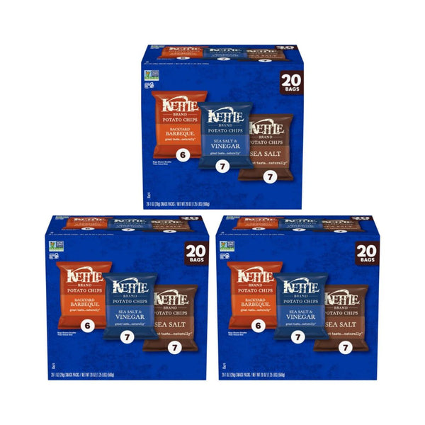 60 Bags Kettle Brand Potato Chips Variety Pack