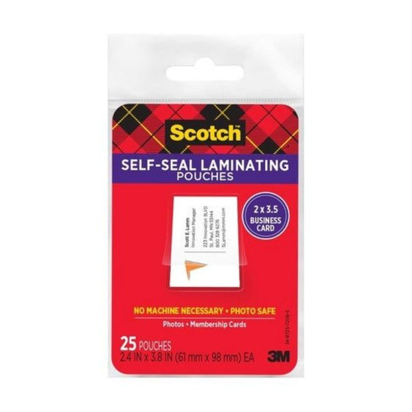 25 Scotch Self-Sealing Laminating Pouches
