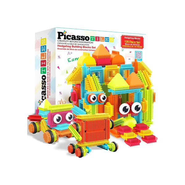 PicassoTiles 120pcs Hedgehog Interlocking Building Blocks