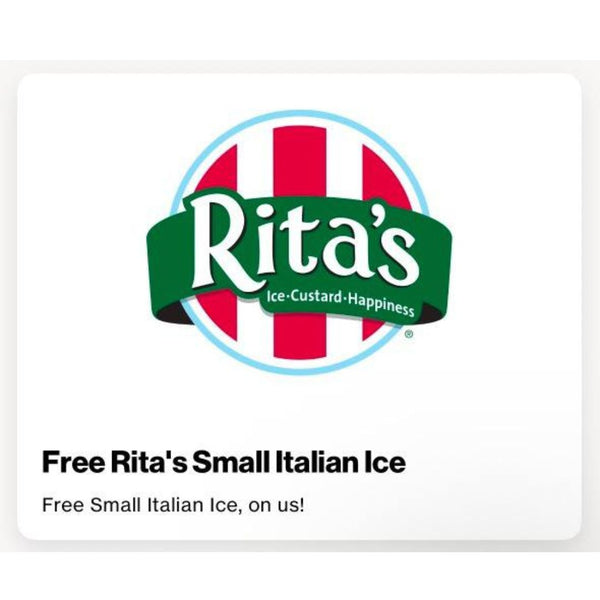 Free Small Ritas Italian Ice - My Verizon App!