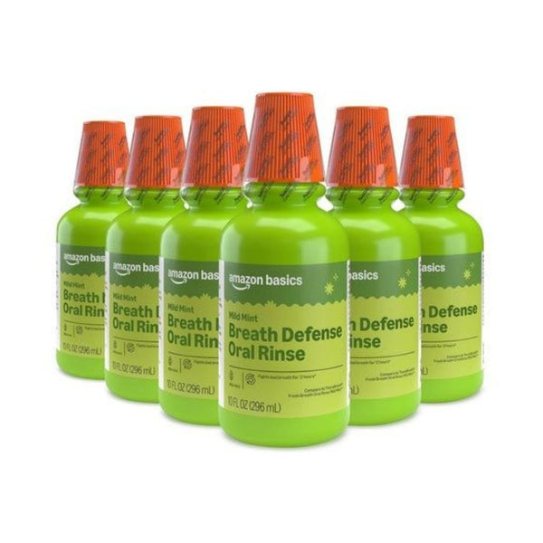6-Pack Amazon Basics Breath Defense Oral Rinse (10oz)