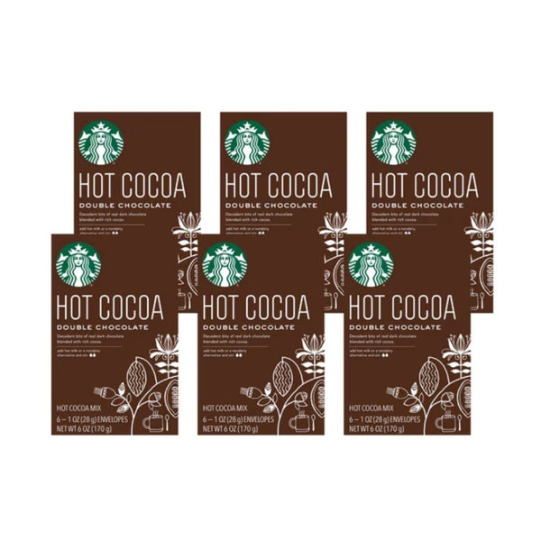 6 Boxes of 6 Starbucks Double Chocolate Hot Cocoa Mix