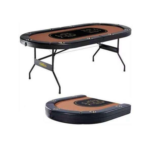 10 Player Folding Oval Poker Table