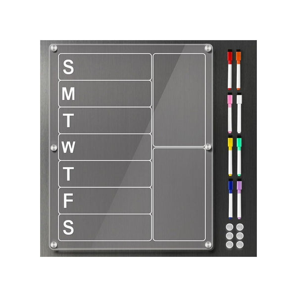 Acrylic Magnetic Dry Erase Menu Board with 8 Color Markers
