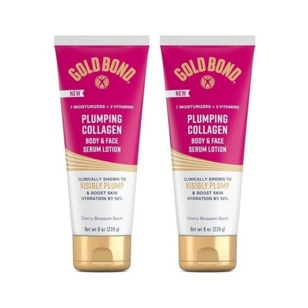 2-Pack Gold Bond Plumping Collagen Body and Face Lotion