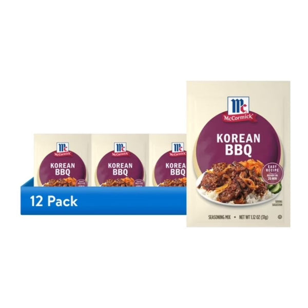 12 packs of McCormick Korean BBQ Seasoning Mix