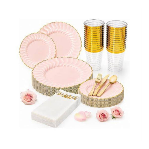 175-Pc Plastic Plates Set
