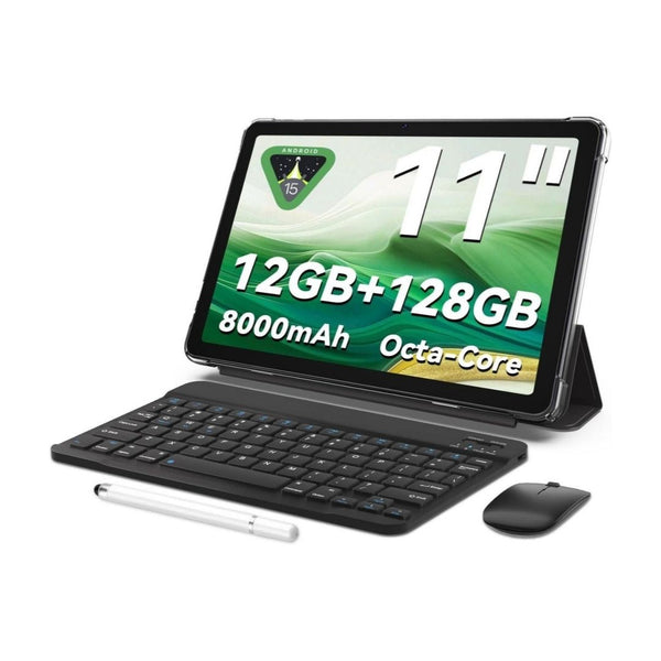 11-Inch Android Tablet with Keyboard and 128GB Storage