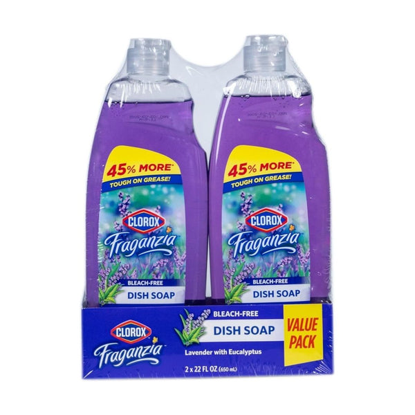 2-Pack Clorox Fraganzia Liquid Dish Soap - Lavender Scent