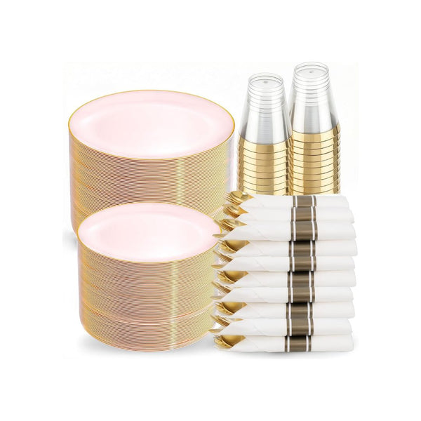 350-Pcs Plastic Dinnerware Set