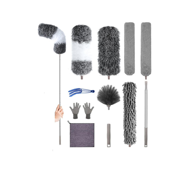 12 Microfiber Feather Duster with Extension Pole Set