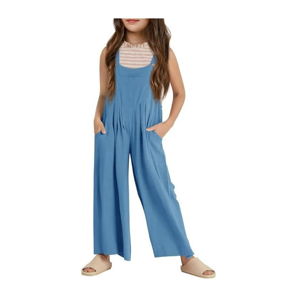 Girls Overalls Casual Wide Leg Jumpsuit
