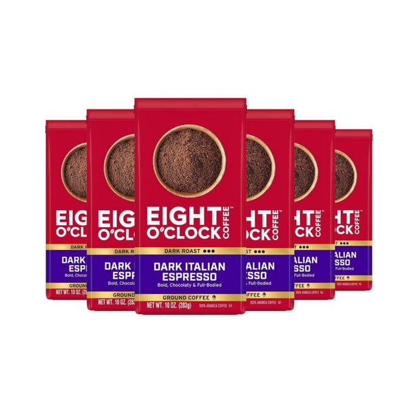 Pack of 6 Eight O'Clock Coffee, Dark Italian Espresso