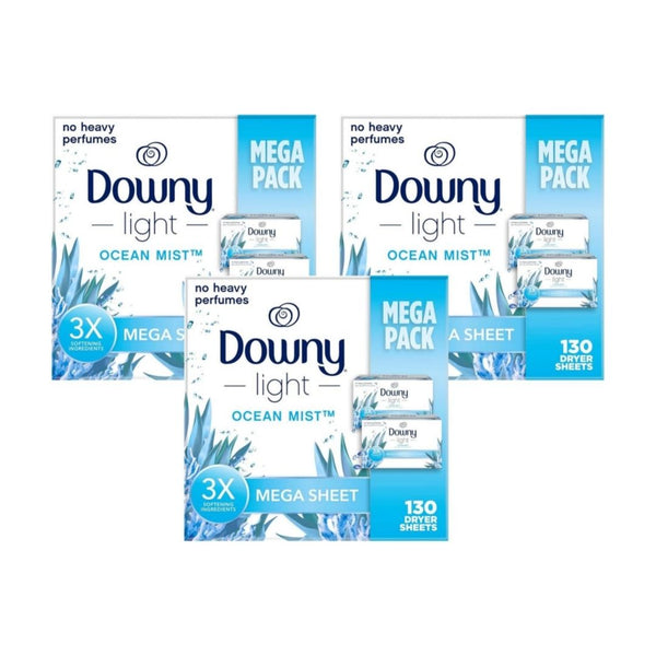 Pack of 3 130-Count Downy Light Mega Dryer Sheets