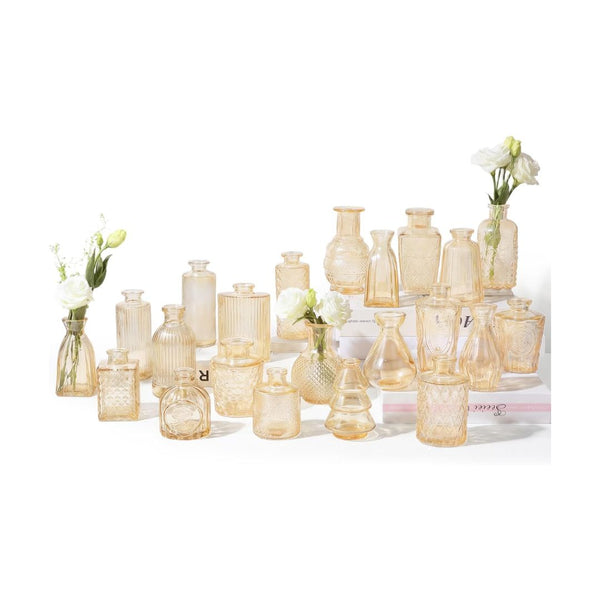 22 Pc Mini Glass Bud Vases
