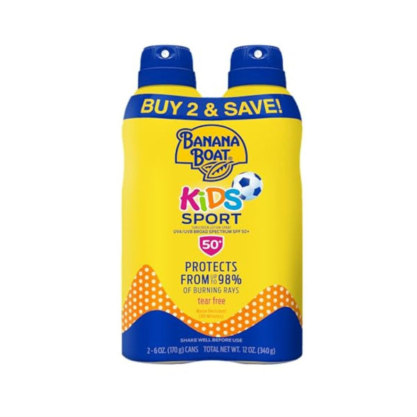 2 Pack Of Banana Boat Sport Kids Sunscreen Spray SPF
